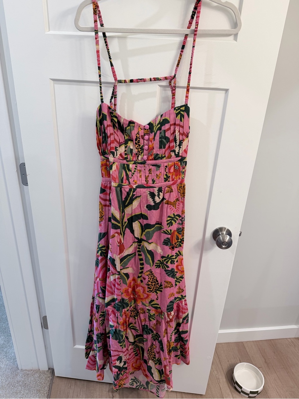 Farm Rio Pink Tropical Print Strappy Women’s Sundresse